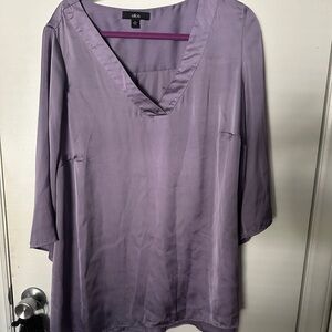 Eloquii Women's Lavender V-Neck Blouse